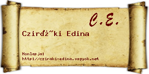 Cziráki Edina névjegykártya