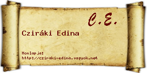 Cziráki Edina névjegykártya